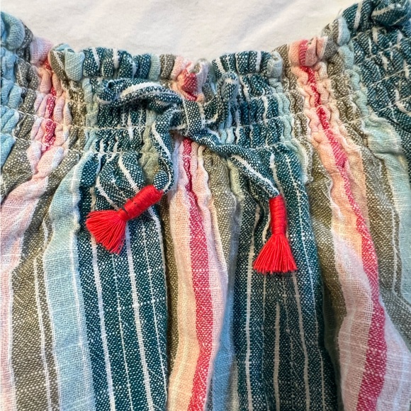 OLD NAVY 2 piece striped linen top & skirt, multi colored, 12-18m - Picture 6 of 8